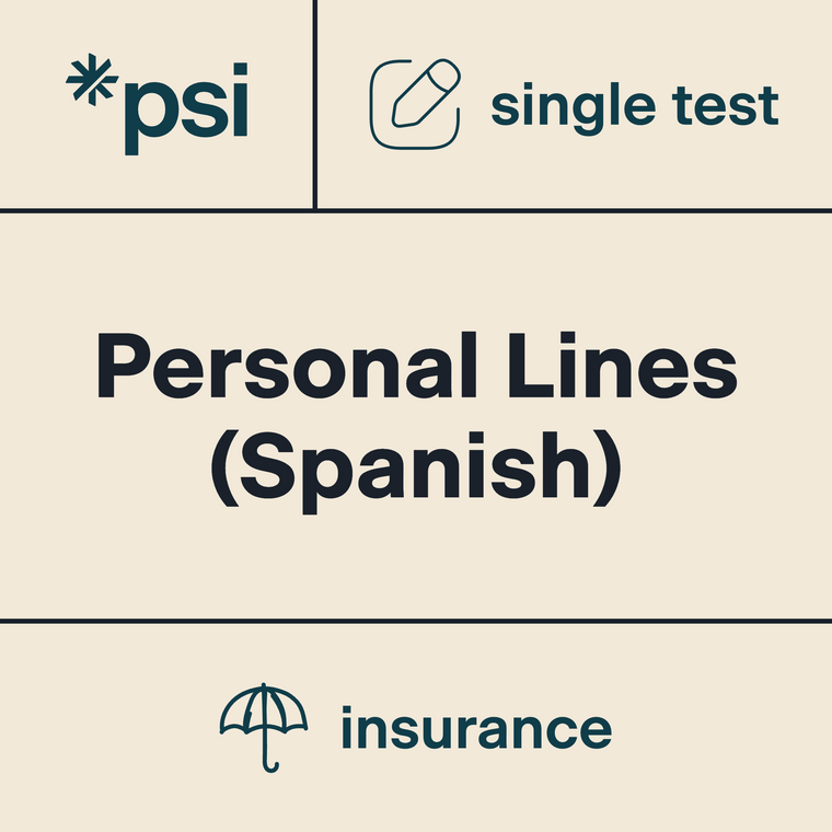 Personal Lines Insurance Practice Test x 1  (Spanish)  with 70 Total Questions